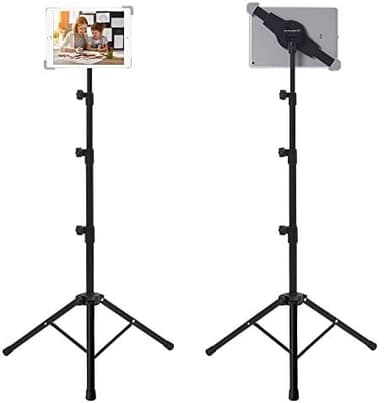 IPad Tripod Tablet Stand Reinforced Mount Foldable Floor Height Adjustable 360 Rotating — 1