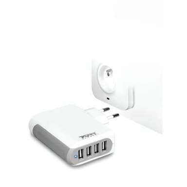 Port Connect  4 USB Wall Charger White — 1