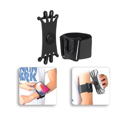 Green Detachable Sports Armband (4" - 6.8") with Adjustable Elastic Band, 360 Degree Rotation Flexible Operation — 1