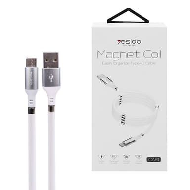 Yesido Magnet Coil Cable – Magnetic Coiled Charging Cable for Fast & Tangle-Free Charging — 1