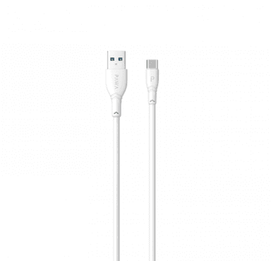 Pawa USB A to USB C Pvc Cable White — 1