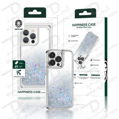 Green Happiness 3D Glitter Resin Case iPhone 13 Pro Max 6.7" — 1