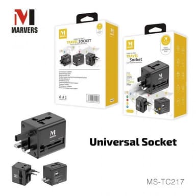 Marvers 3 in 1 Travel Socket 10A 1500W MS-TC217 — 1