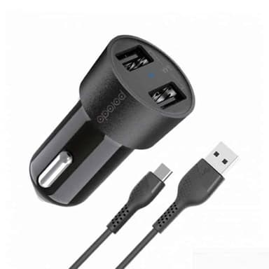 Porodo Dual USB 3.4A Fast Car Charger with C Type Cable — 1