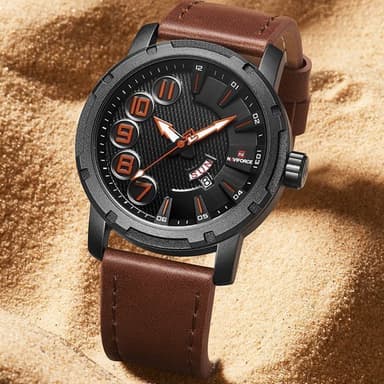 GW Naviforce 9154L Date Leather Watch — 1