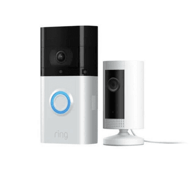 Ring Door Bell 3 Plus And Indoor Security Camera See home from every angle--inside and out Capture what happens before you're alerted with pre-Roll Compact Design plug-in power — 1