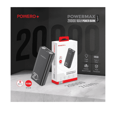Powero+ PR-PBPD2020L Powermax 20000mAh Power Bank Type-C with LED Flash — 1