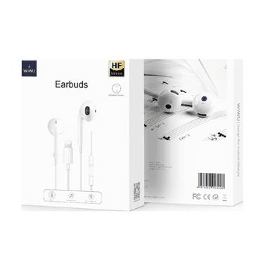 WIWU Earbuds HF Sound Plug And Play Lightning Connector - White — 1