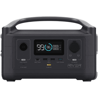 EcoFlow River 600 Portable Power Station with 600W AC Output and Built in 288Wh Battery, Black — 1