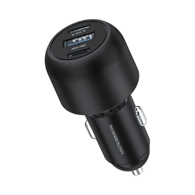 Powerology 130W X2 PD Port & X1 Q.C Port With C to C 100W Cable (0.9m) - Black — 1