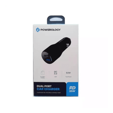 Powerology 35W PD + QC 3.0 Led Dual Port Car Charger — 1