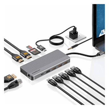 Powerology 13 IN 1 Dual HDMI &amp; Display Port USB-C Hub100 W — 1