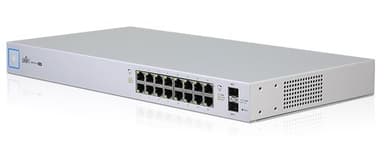 Ubiquiti UniFi  US16 150W 16 Port PoE Fully Managed Gigabit Switch with 16 GbE RJ45 Ports and 2 1G SFP Ports — 1