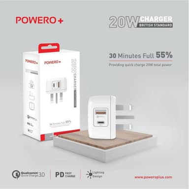 Powero+ 20W Fast Wall Charger — 1