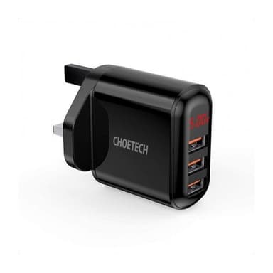 Choetech 3 Port USB Wall Charger with Display — 1