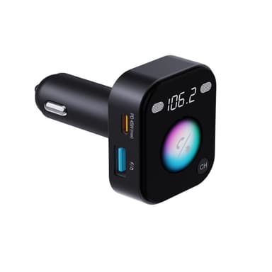 Porodo Dual Microphone FM Transmitter & Charger - Black — 1