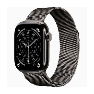 Apple Watch Series 11 GPS + Cellular 42mm Natural Titanium Case with Stone Grey Sport Band - S/M — 1