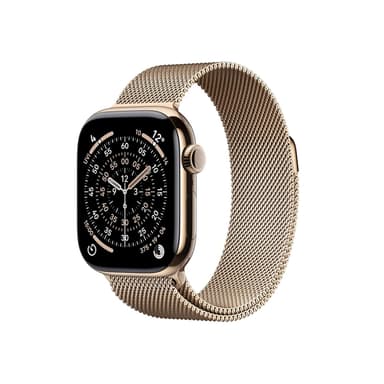 Apple Watch Series 11 GPS + Cellular 42mm Gold Titanium Case with Gold Milanese Loop — 1