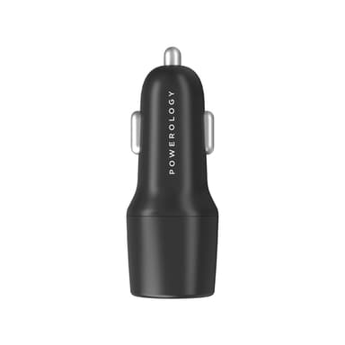 Powerology Volex 66W Dual Port Car Charger Blk PCCSR021BK — 1
