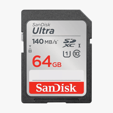 SanDisk Ultra UHS I 64GB/128GB SD Card 140MB/s for DSLR and Mirror SDSDUNB-064G-GN6IN — 1