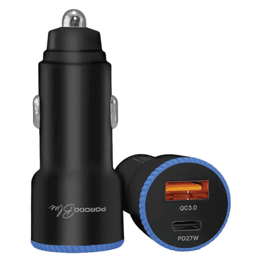 Porodo Blue Graz 45W PD 27W QC 18W USB C Car Charger USB C to USB C Cable Black PBCCR51CBK — 1