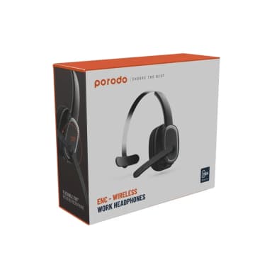 Porodo ENC Wireless Work Headphone Black - Noise Cancelling Bluetooth — 1