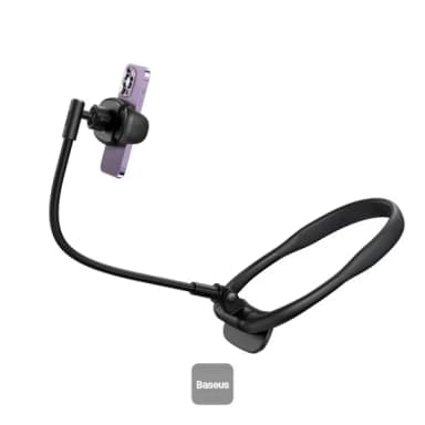 BASEUS ComfortJoy Series Neck Phone Holder BA.LUGB000001.BK - Genuine Handsfree Phone Stand — 1