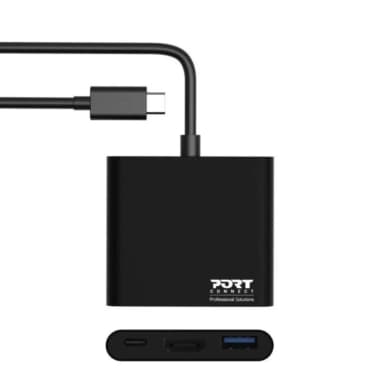 Port USB-C Mini Docking Station, HDMI+USB3+USB-C, 60 Watts, Black — 1