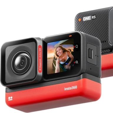 Insta360 ONE RS Twin Edition Camera, 4K 60P Video, 48MP Photos, Modular Action Cam & 360 Lens — 1