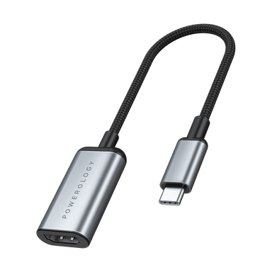 Powerology Braided Type-C To HDMI Short Cable 4k 60hz UHD & HDR Video USB-C To Hdmi Cable Adapter — 1