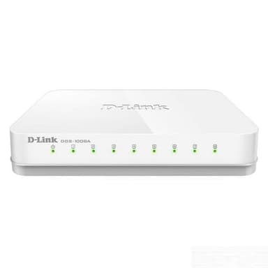 D-Link DES-1008A 8-Port Fast Ethernet Unmanaged Switch | 10/100 Mbps Desktop Network Switch — 1