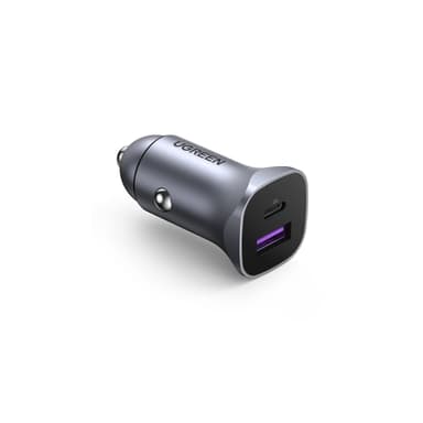 Ugreen fast car charger USB-A / USB-C 30W PD PPS Gray CD130 — 1