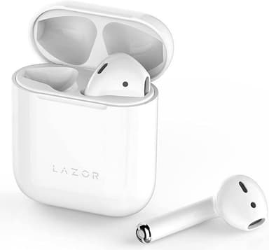 Lazor EA78 Earphones, Bluetooth 5.0 Connectivity, 14mm Driver, Mono/Dual Connection Switch, Touch Control, Automatic In-Ear Detection, White — 1