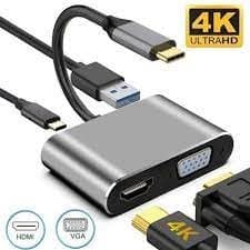 Onten USB C To HDMI VGA USB3.0 Hub Adapter With PD Charger 95112 — 1