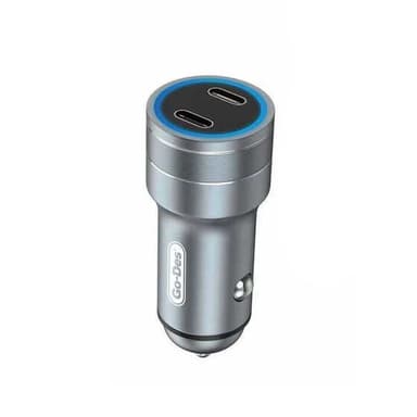 Go Des GD-QC2019 Double PD Output Metal Car Charger Head With Led Light 40W — 1