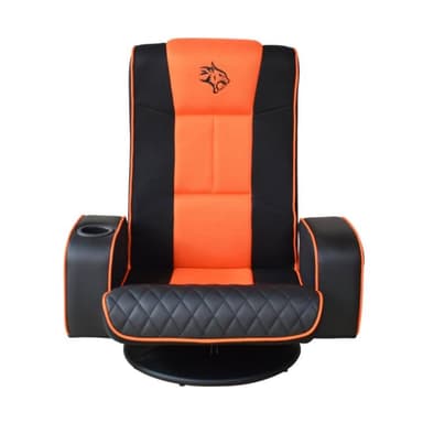 Porodo Gaming Predator Pro Gaming Seat with Armrest & Cupholder 360 Swivel - Black/Orange — 1