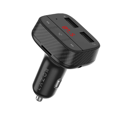 Lazor Voyager CC31 Car Charger, Dual USB & Wireless FM Transmitter, 20W Fast Charging — 1
