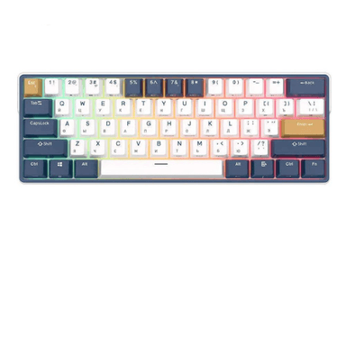 Royal Kludge RK61 Plus Mini White Mechanical Keyboard, Skycyan Switch, Wired, Bluetooth, Wireless, 2.4GHz, Arabic, English — 1