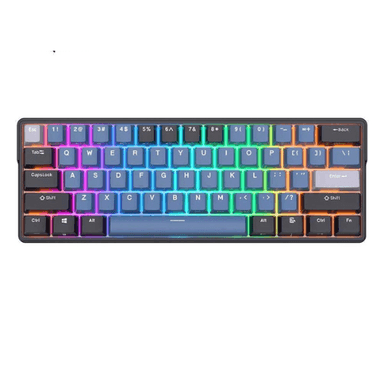 royal kludge rk61 plus mini black mechanical keyboard-Skycyan switch- wired and bluetooth and wireless 2.4 -arabic english — 1