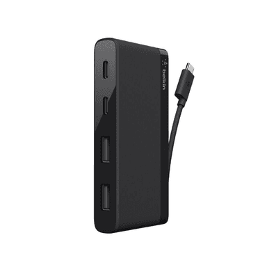 Belkin USB C 4 Port Mini Hub 5Gbps Data Transfer Speeds (shared) F4U090btBLK — 1