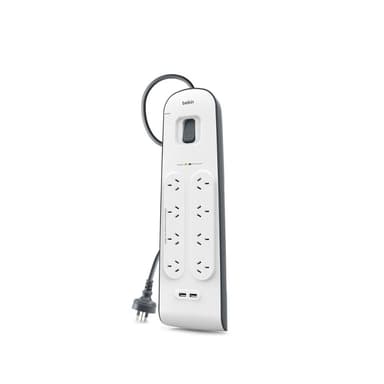 Belkin 8-outlet Surge Protection Strip with 2.4 Amp 2xUSB Charging — 1