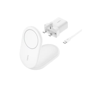 Belkin BoostCharge Wireless Charging Stand with Magnetic Qi2 15W, White — 1