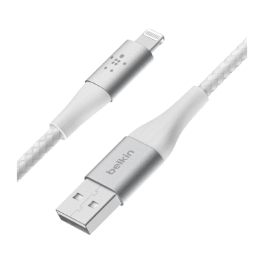 Belkin BoostCharge USB-A Braided Cable with Lightning Connector, 2M, White — 1