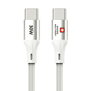 Swiss Military USB C to C 30W 1.2 Meters White — 1