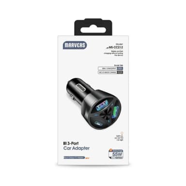 Marvers 3-Port Car Charger USB-C & QC3.0 C83 — 1
