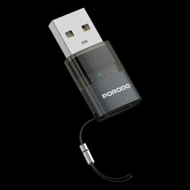 Porodo MiniLink Transparent OTG Adapter USB-C to USB-A 480Mbps — 1