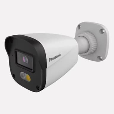 Panasonic 2MP E-Series Fixed Bullet Network Camera, Full HD IP Security Camera with 2 Megapixel Video, Fixed Lens, Bullet Design, Outdoor Surveillance and Remote Monitoring — 1