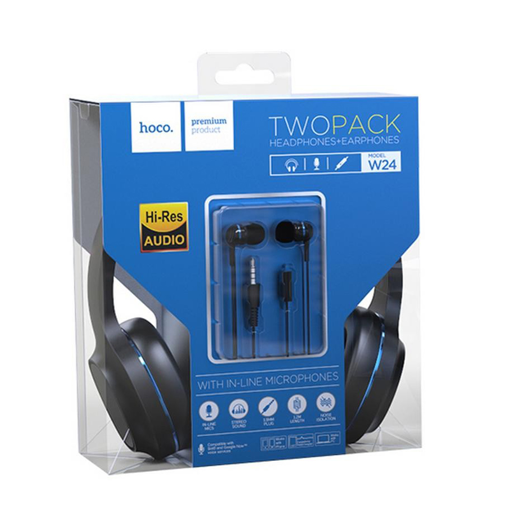 Hoco W24 Two Pack Wired Headphones+Earphones — image 2