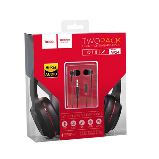 Hoco W24 Two Pack Wired Headphones+Earphones — image 3