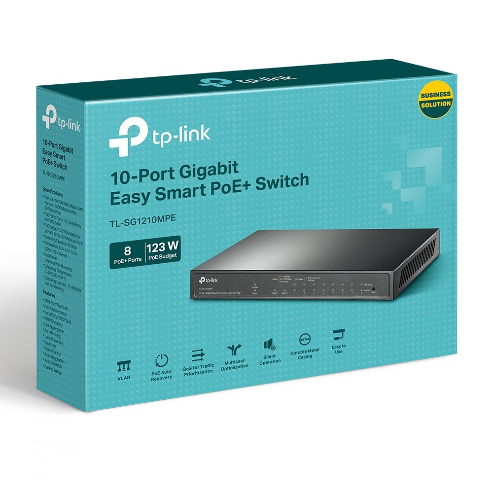 Tp Link TL SG1210MPE 10 Port Gigabit Easy Smart Switch with 8 Port PoE Plus — image 1